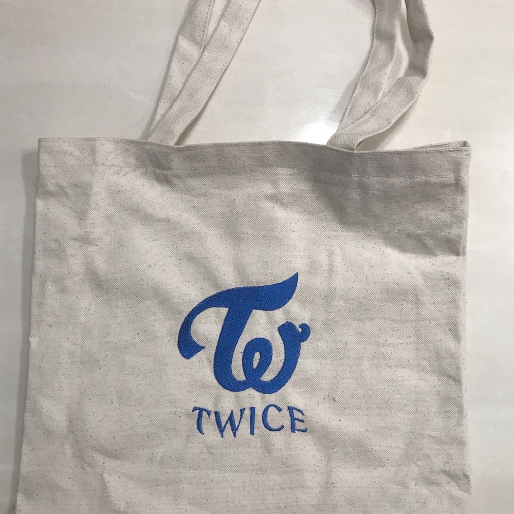 Twice embroidered tote bag